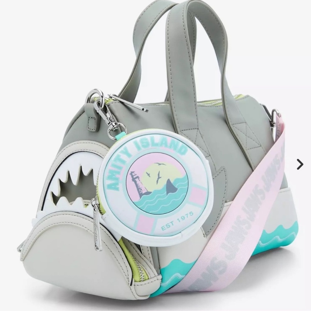 LOUNGEFLY UNIVERSAL JAWS GLOW IN THE DARK CROSSBODY & WALLET SET - Picture 5 of 9